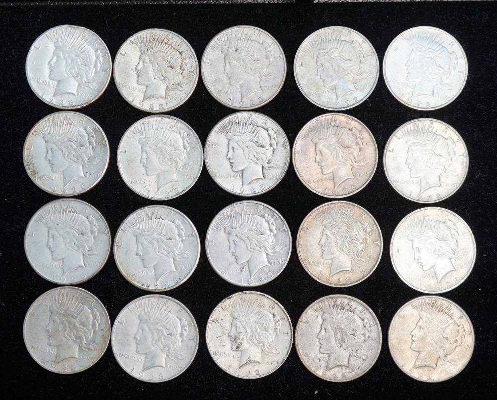 COLLECTION OF 20 PEACE TYPE SILVER 32be77