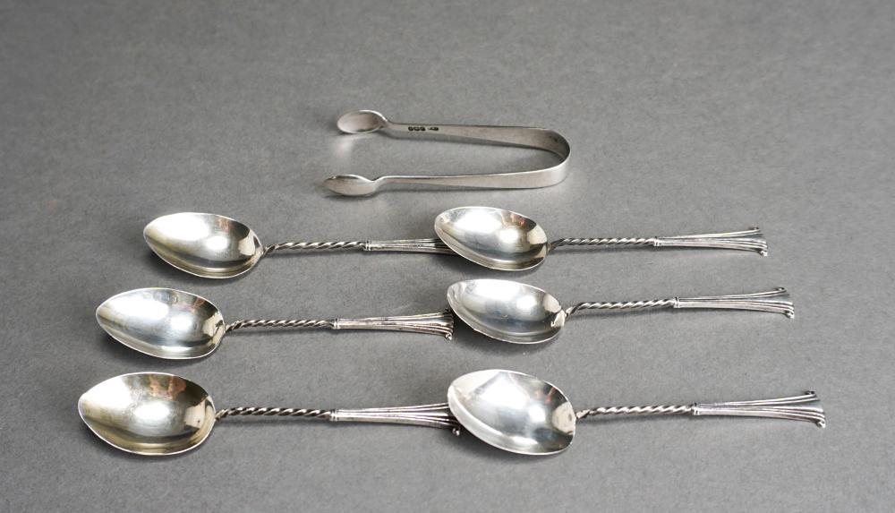 SIX ENGLISH STERLING SILVER DEMITASSE