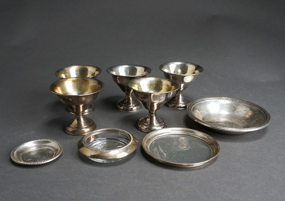 FIVE WEIGHTED STERLING SILVER SHERBETS
