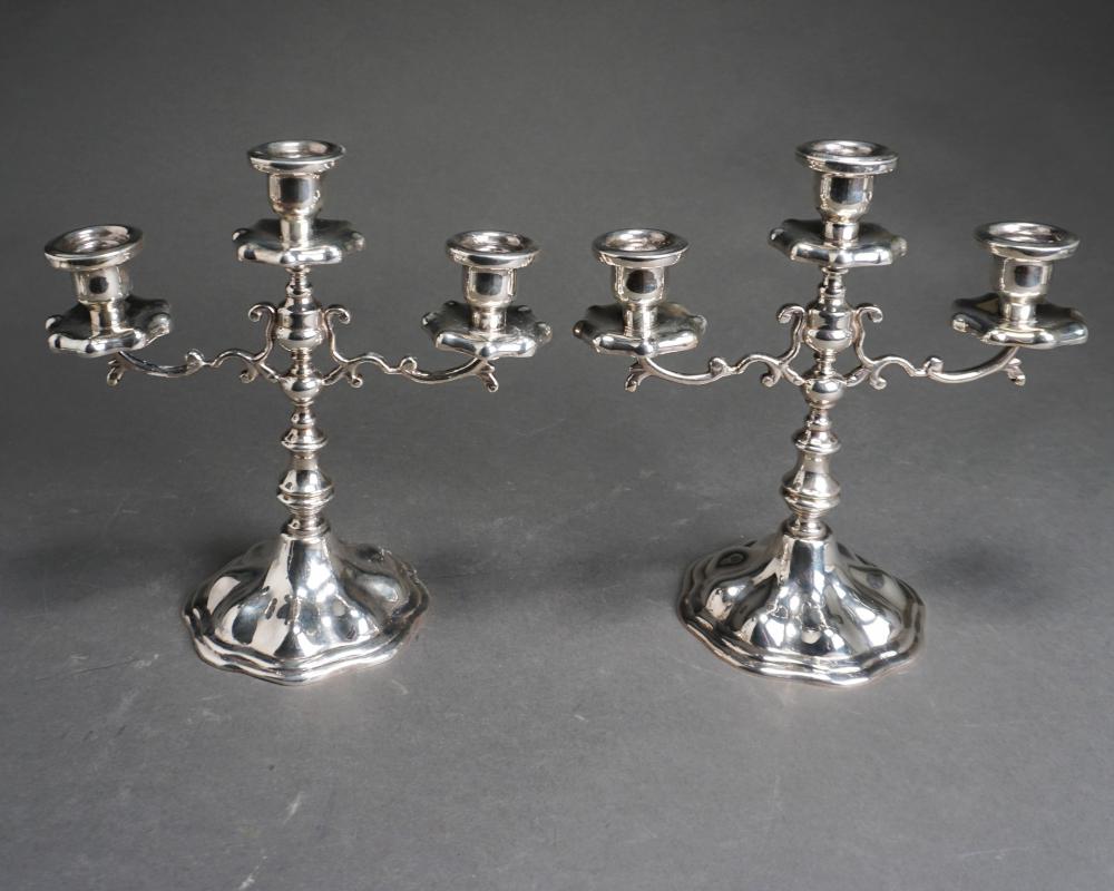 PAIR OF MEXICAN STERLING THREE LIGHT 32bed2