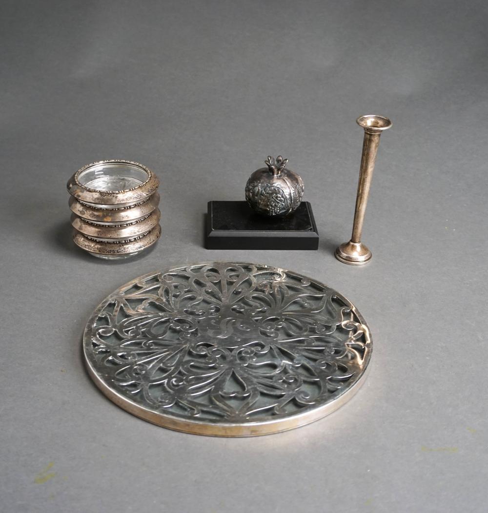 COLLECTION OF STERLING SILVER COASTERS,