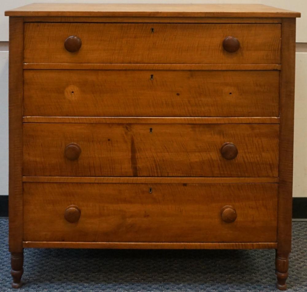 FEDERAL TIGER MAPLE CHEST OF DRAWERS,