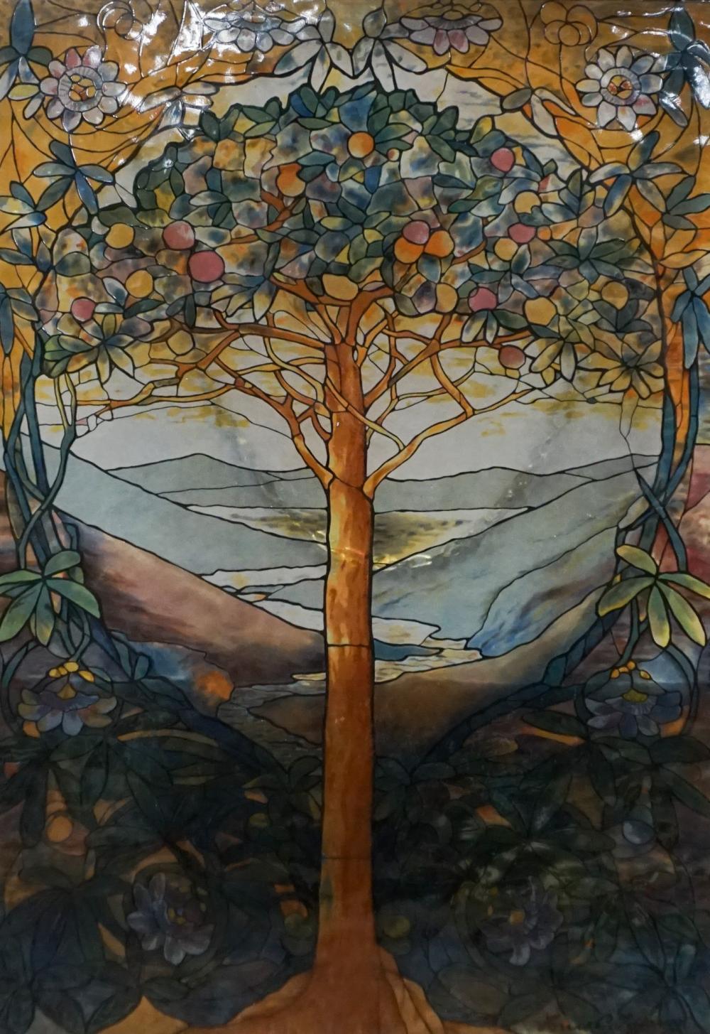 TREE OF LIFE, STAINED GLASS PANEL,