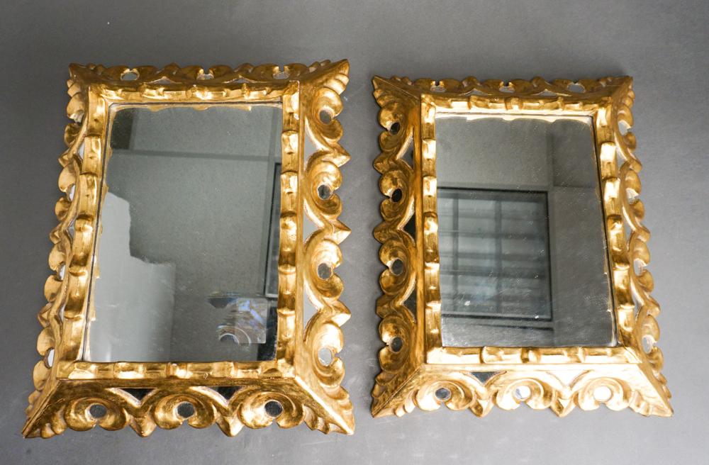 PAIR OF GILT AND MIRROR INSET MIRRORS  32bfa7