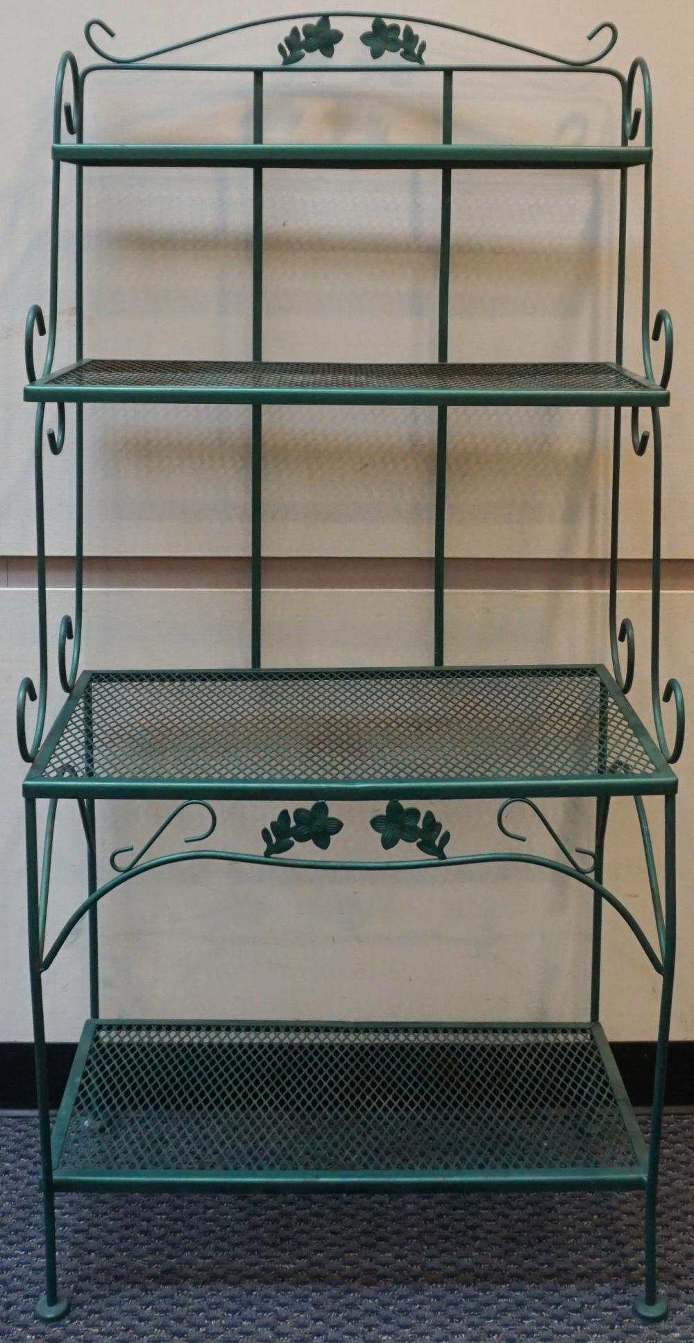 SALTERINI STYLE GREEN PAINTED WROUGHT