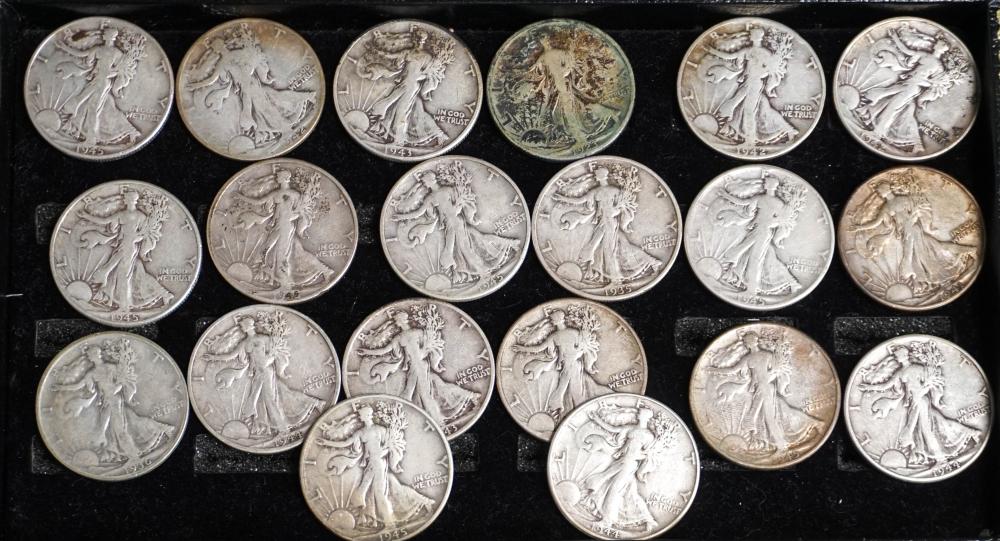 COLLECTION OF 20 WALKING LIBERTY