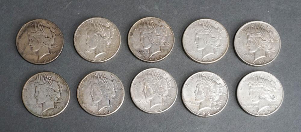 COLLECTION OF 10 PEACE TYPE SILVER 32c04d