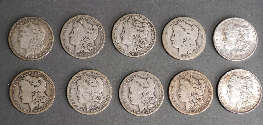 COLLECTION OF 10 MORGAN SILVER 32c055