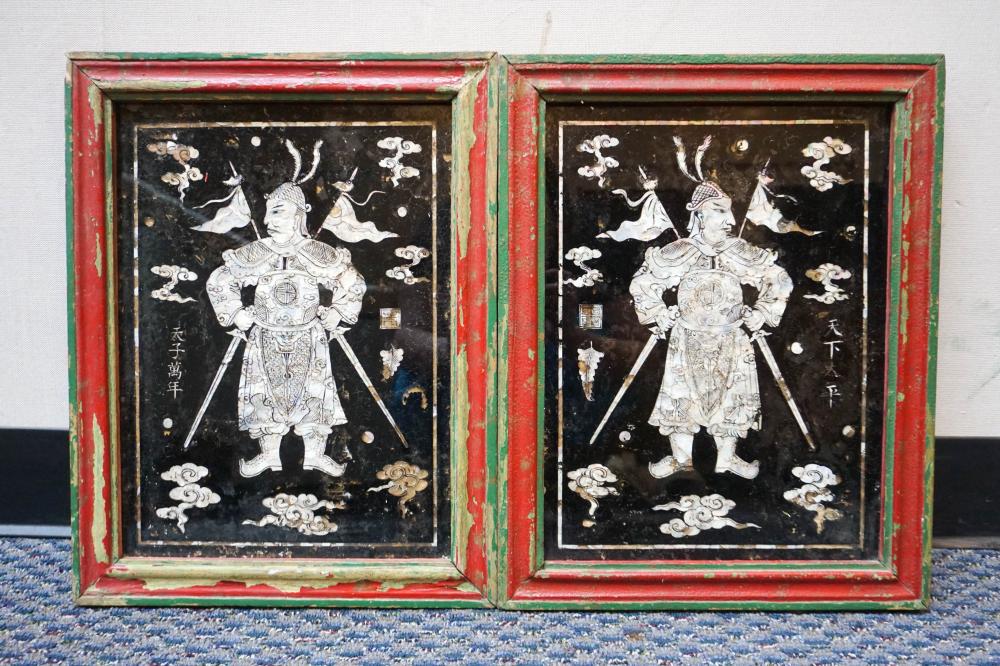 PAIR CHINESE MOTHER-OF-PEARL EGLOMISE