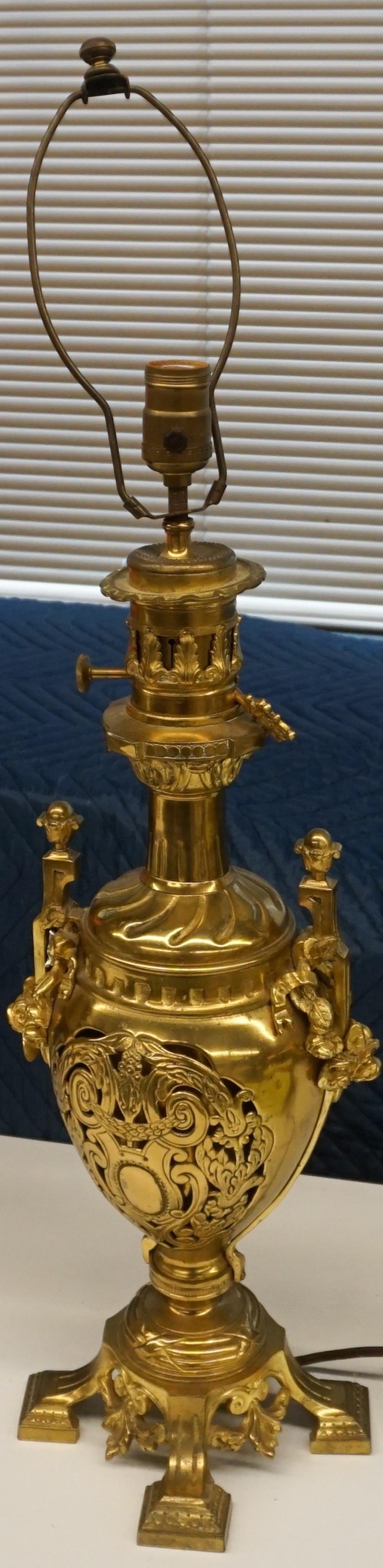 RENAISSANCE STYLE BRASS URN TABLE 32c109