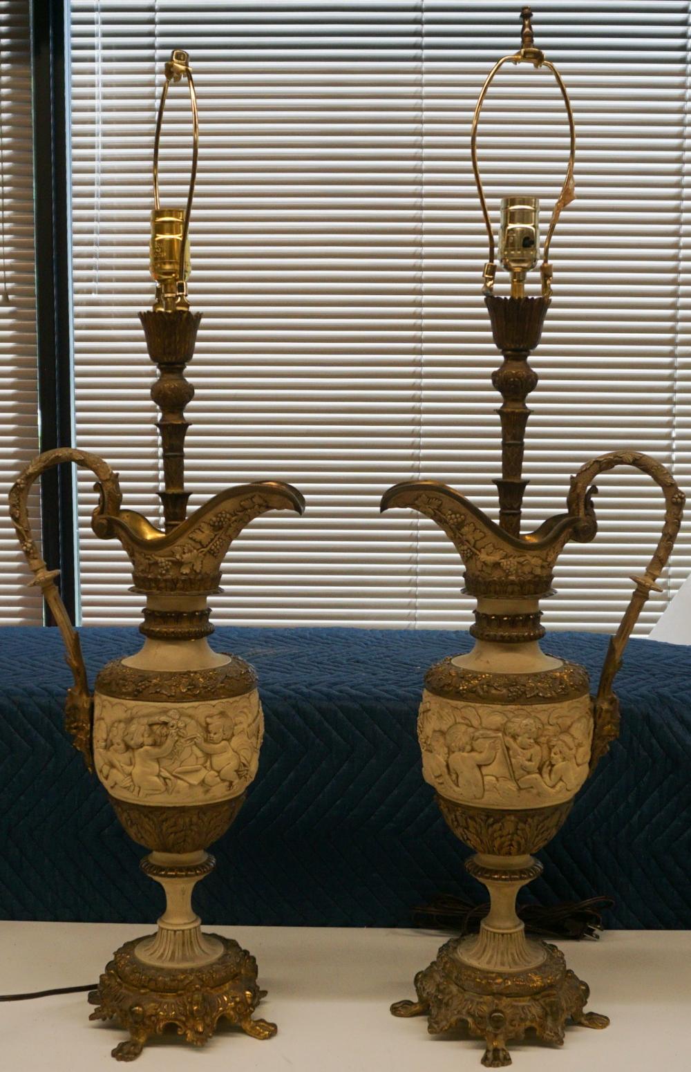 PAIR CLASSICAL STYLE GILT METAL
