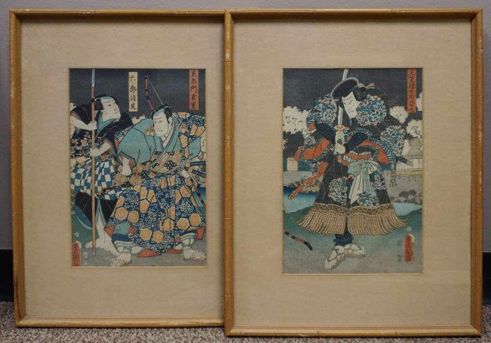 TOYOKUNI TWO JAPANESE WOODBLOCK 32c152