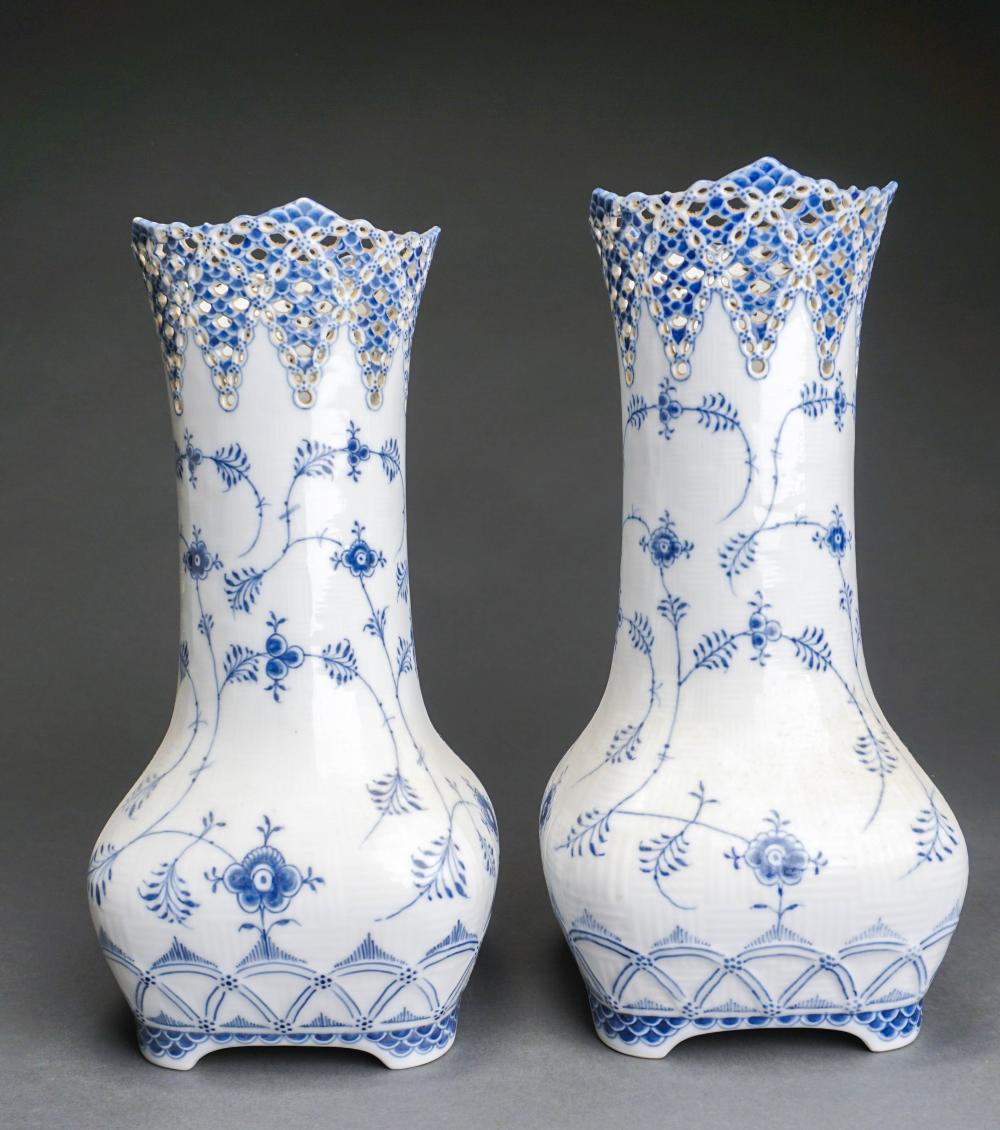 PAIR OF ROYAL COPENHAGEN BLUE AND WHITE