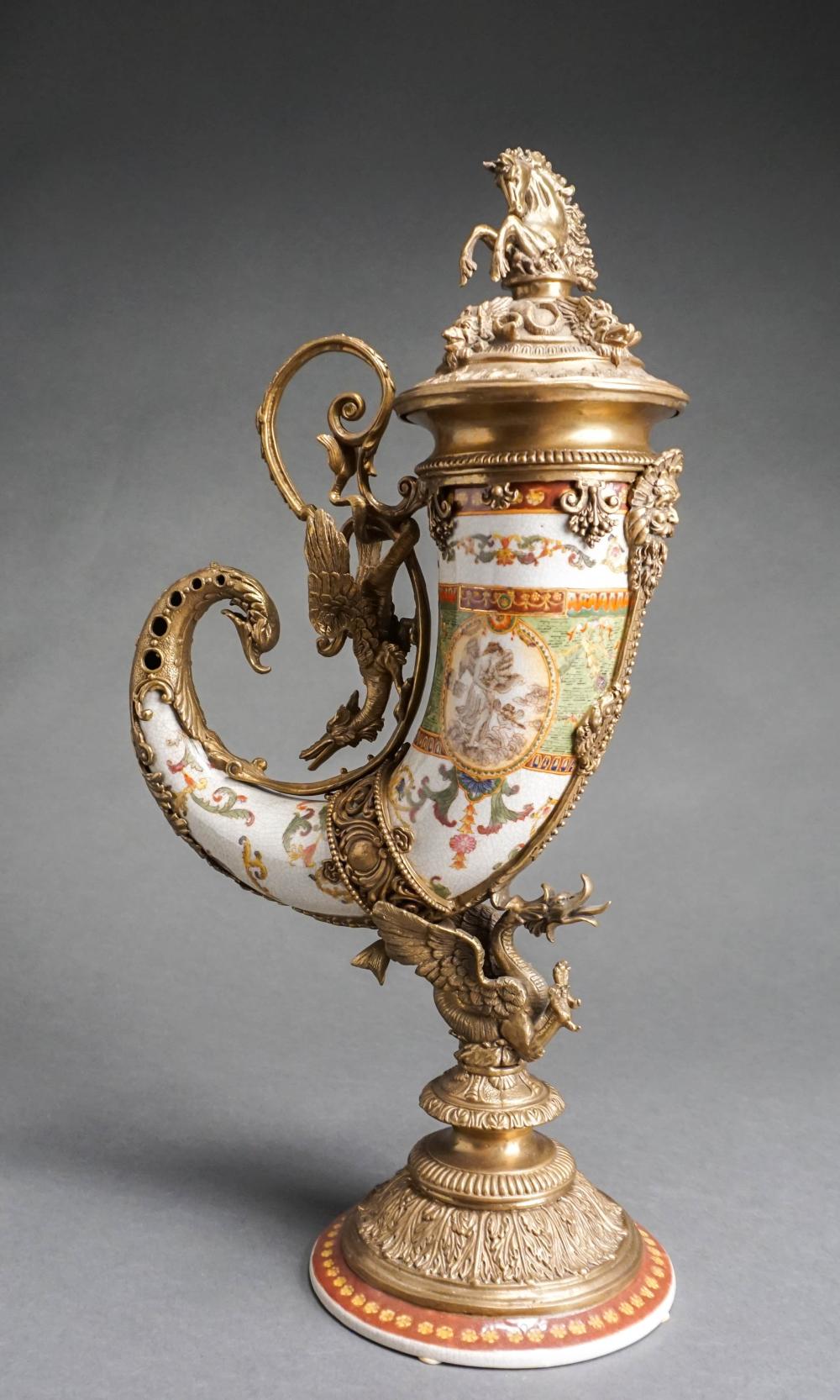 BAROQUE STYLE BRONZE MOUNTED PORCELAIN