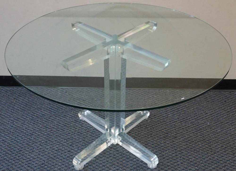 ACRYLIC BASE GLASS TOP ROUND DINETTE 32c1cb