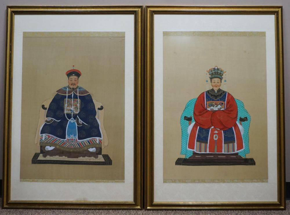 TWO CHINESE ANCESTOR PORTRAITS,