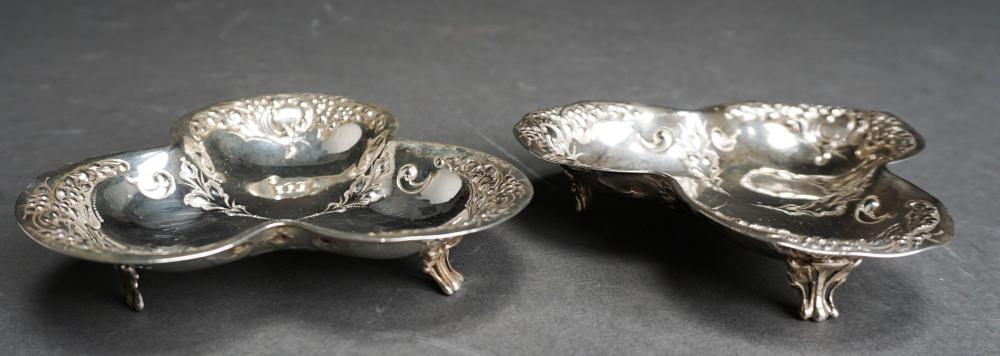 PAIR OF ENGLISH SILVER TRIFOIL