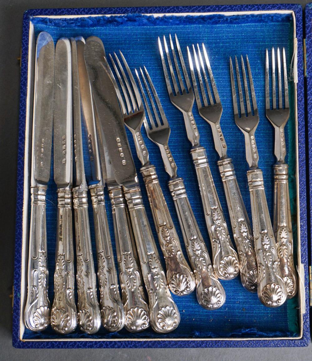 ENGLISH SILVER PLATED 12-PIECE FRUIT