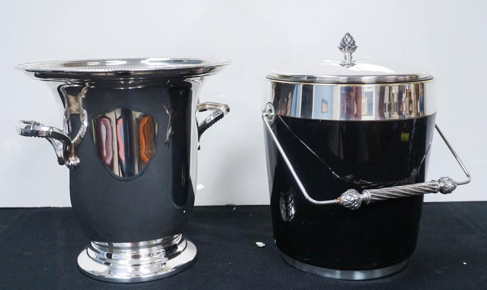 TWO ENGLISH SILVER PLATE ICE BUCKETSTwo