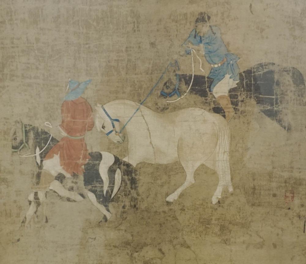 CHINESE SCHOOL TWO MEN ON HORSEBACK  32c321