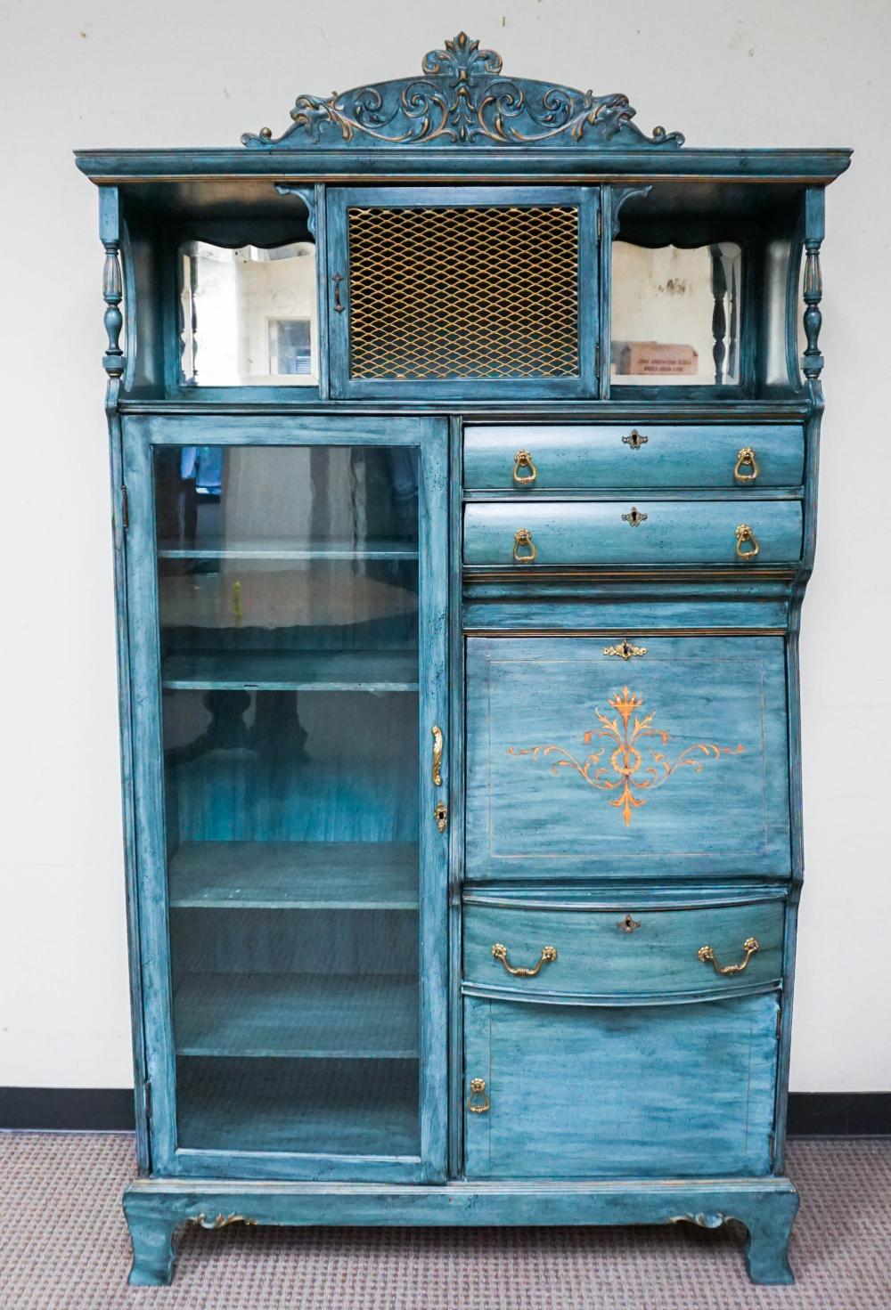 EARLY AMERICAN STYLE BLUE PAINTED