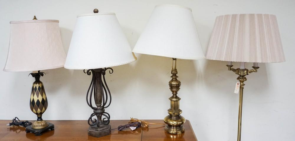 THREE ASSORTED TABLE LAMPS AND