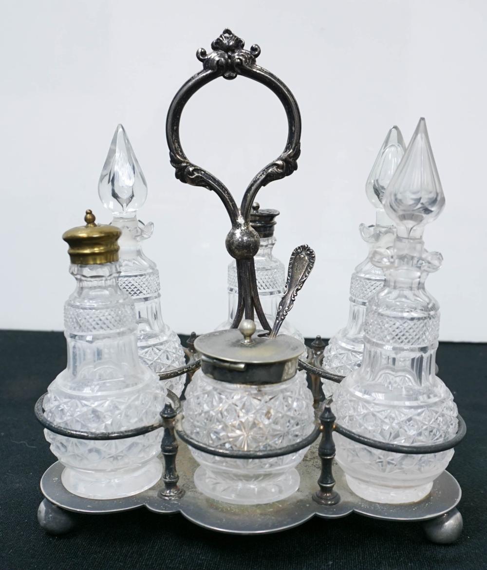 VICTORIAN SILVER PLATE AND CUT CRYSTAL