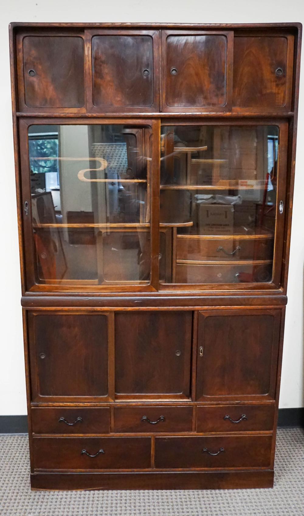 JAPANESE FRUITWOOD SIDE CABINET,