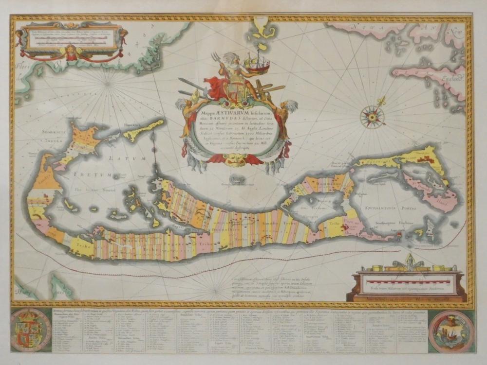 MAP OF BERMUDA COLOR PRINT FRAME  32c36f