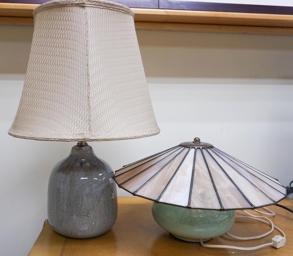 TWO CONTEMPORARY CERAMIC TABLE LAMPS,