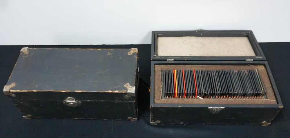 COLLECTION OF GLASS PHOTO SLIDES