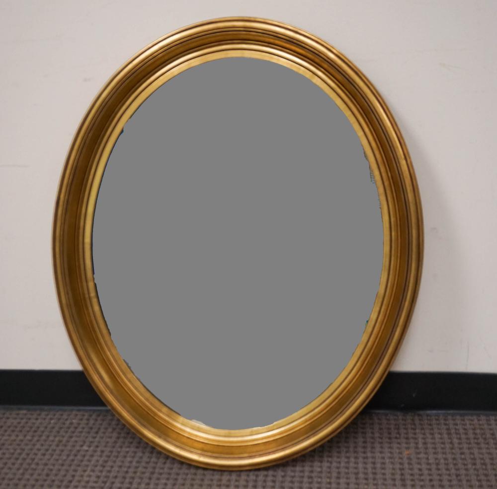 FEDERAL STYLE GILTWOOD OVAL MIRROR,