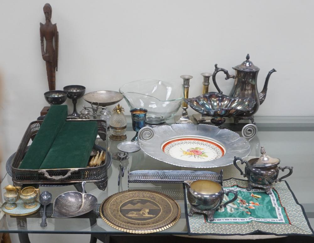 GROUP WITH MOSTLY SILVER PLATE,