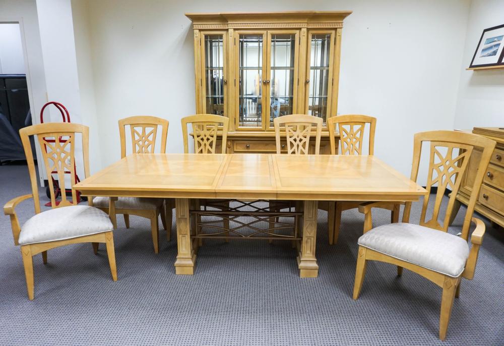 MODERN FRUITWOOD DINING TABLE,