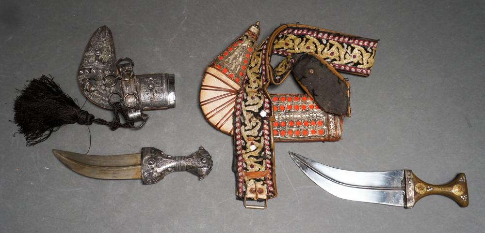 TWO MIDDLE EASTERN KHANJAR DAGGERS,