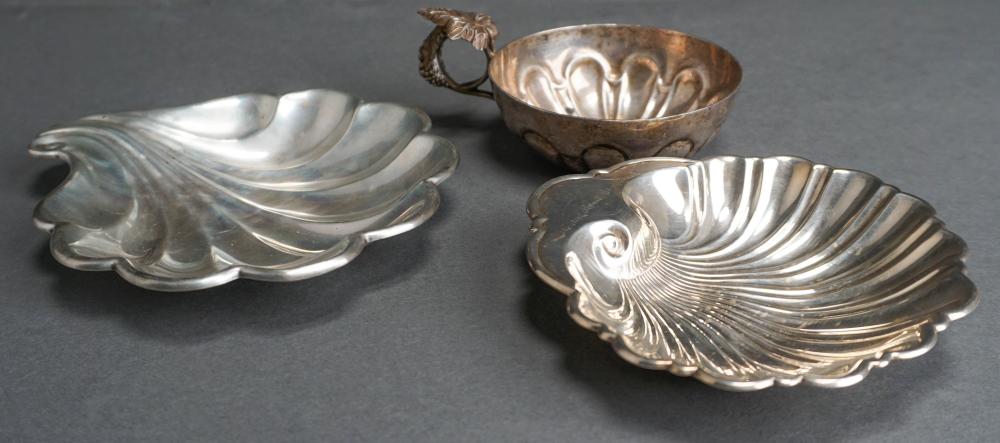 TWO STERLING SILVER SHELL-FORM