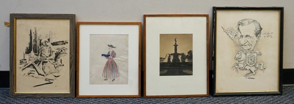 FOUR ASSORTED WORKS OF ARTFour