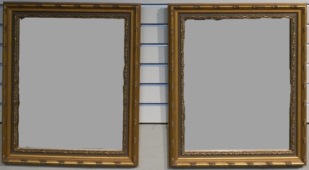 PAIR OF GILT GESSO BEVELED EDGE