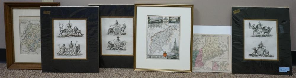 TWO FRAMED COLOR ENGRAVED MAPS 32c53a