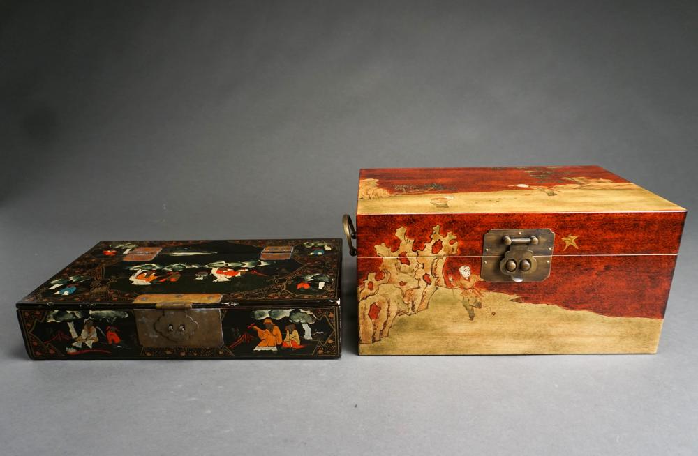 TWO SOUTHEAST ASIAN LACQUER DECORATED 32c572