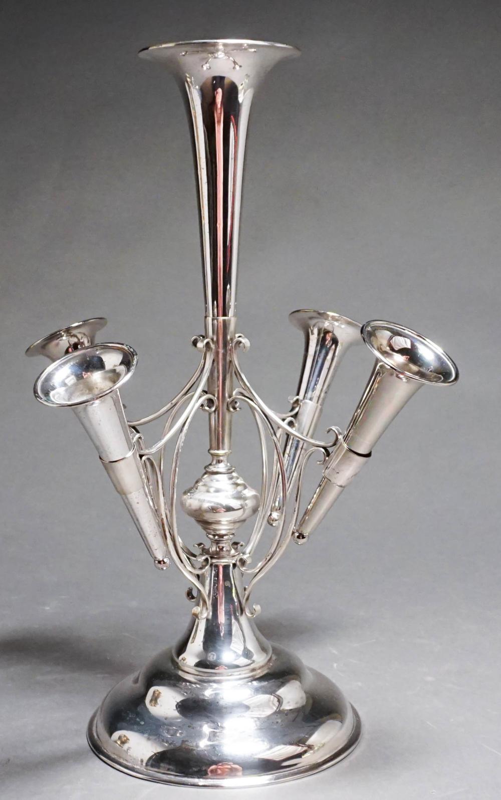 ENGLISH SILVER PLATE FLORAL EPERGNE  32c59f