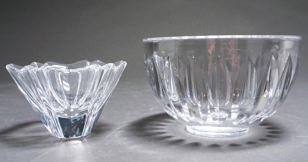 TWO ORREFORS CRYSTAL BOWLS, H OF