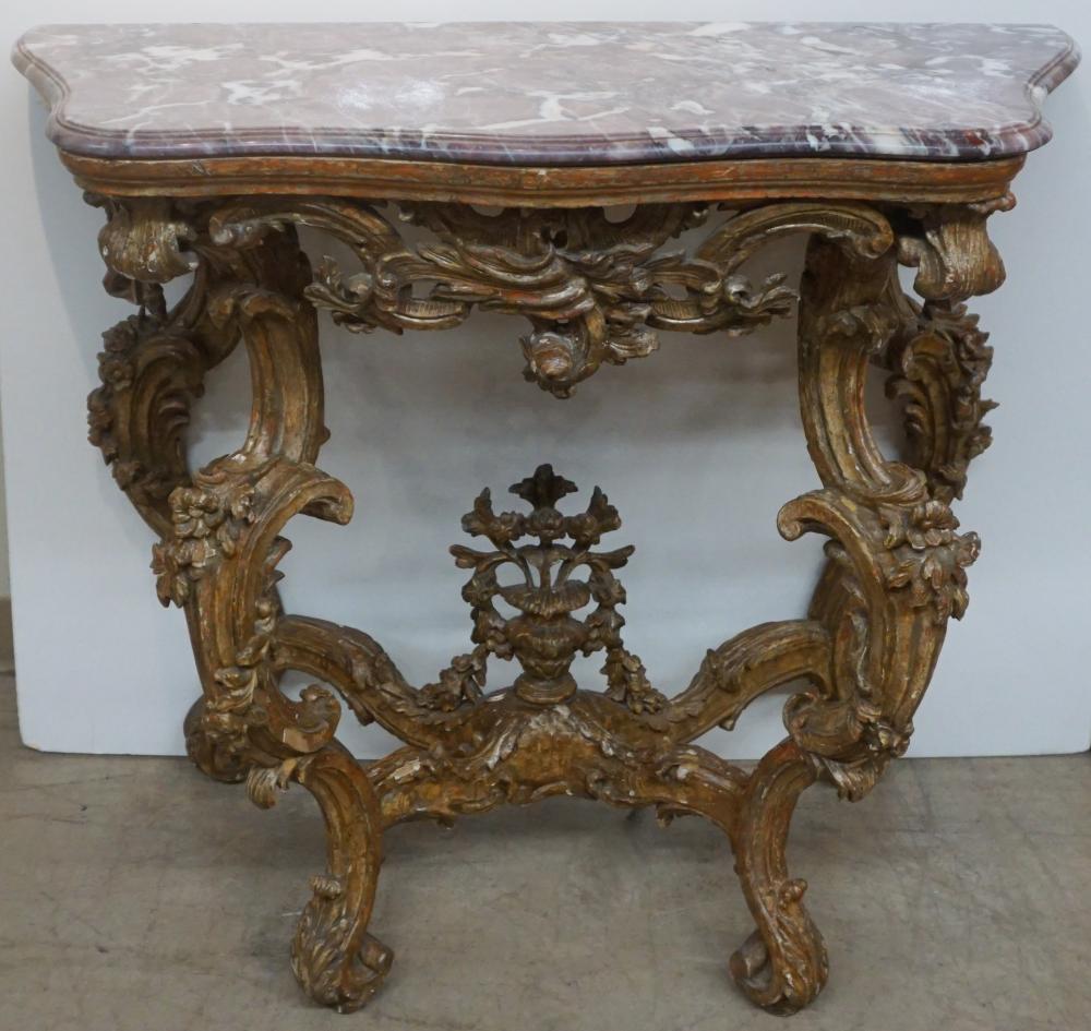 LOUIS XV STYLE GILTWOOD AND MARBLE 32c5b1