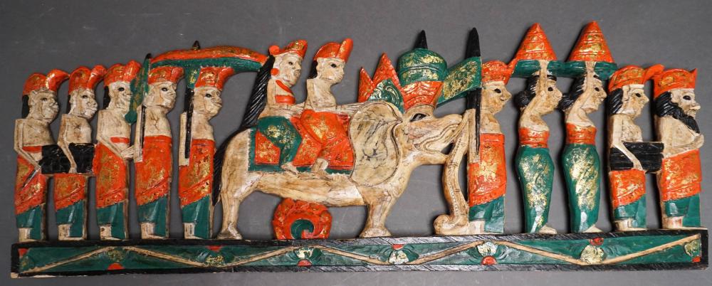 INDIAN CARVED AND PAINTED WOOD