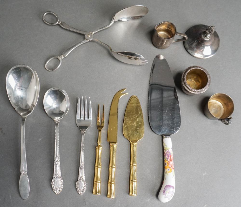 GROUP WITH ASSORTED SILVER PLATE