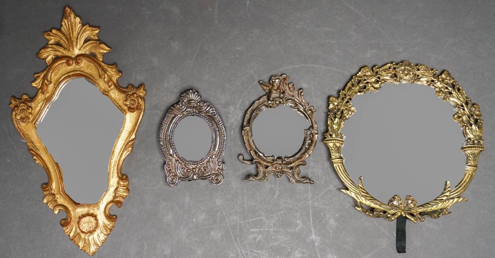 FOUR ASSORTED MIRRORS: REAL SILVER