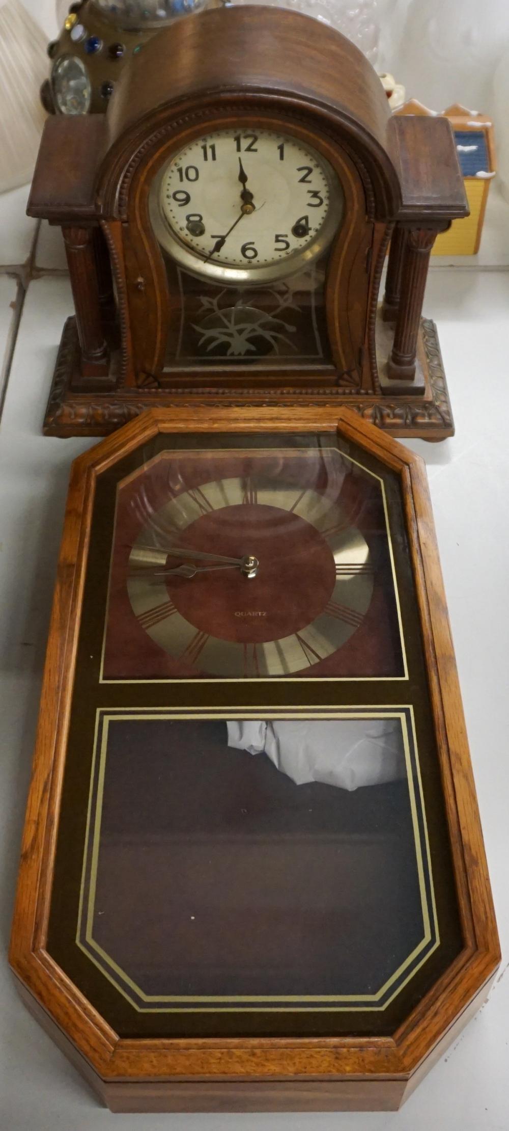 EDWARDIAN INLAID WALNUT MANTLE