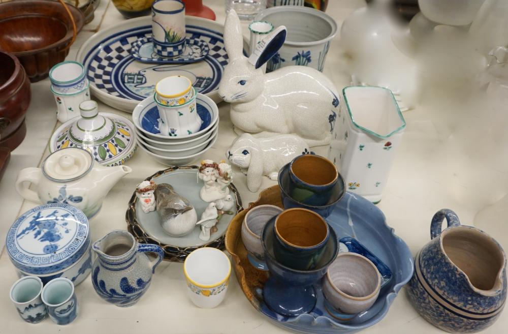 COLLECTION OF MODERN POTTERY TABLE
