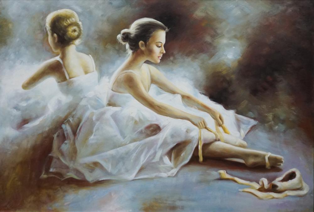 20TH CENTURY SCHOOL, TWO BALLERINAS,