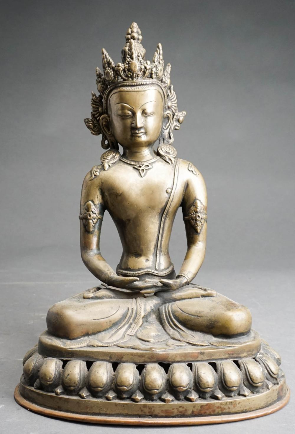 CHINESE COPPER ALLOY SEATED BUDDHA,